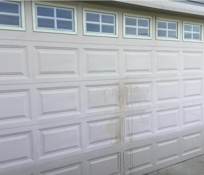 Damage garage door.